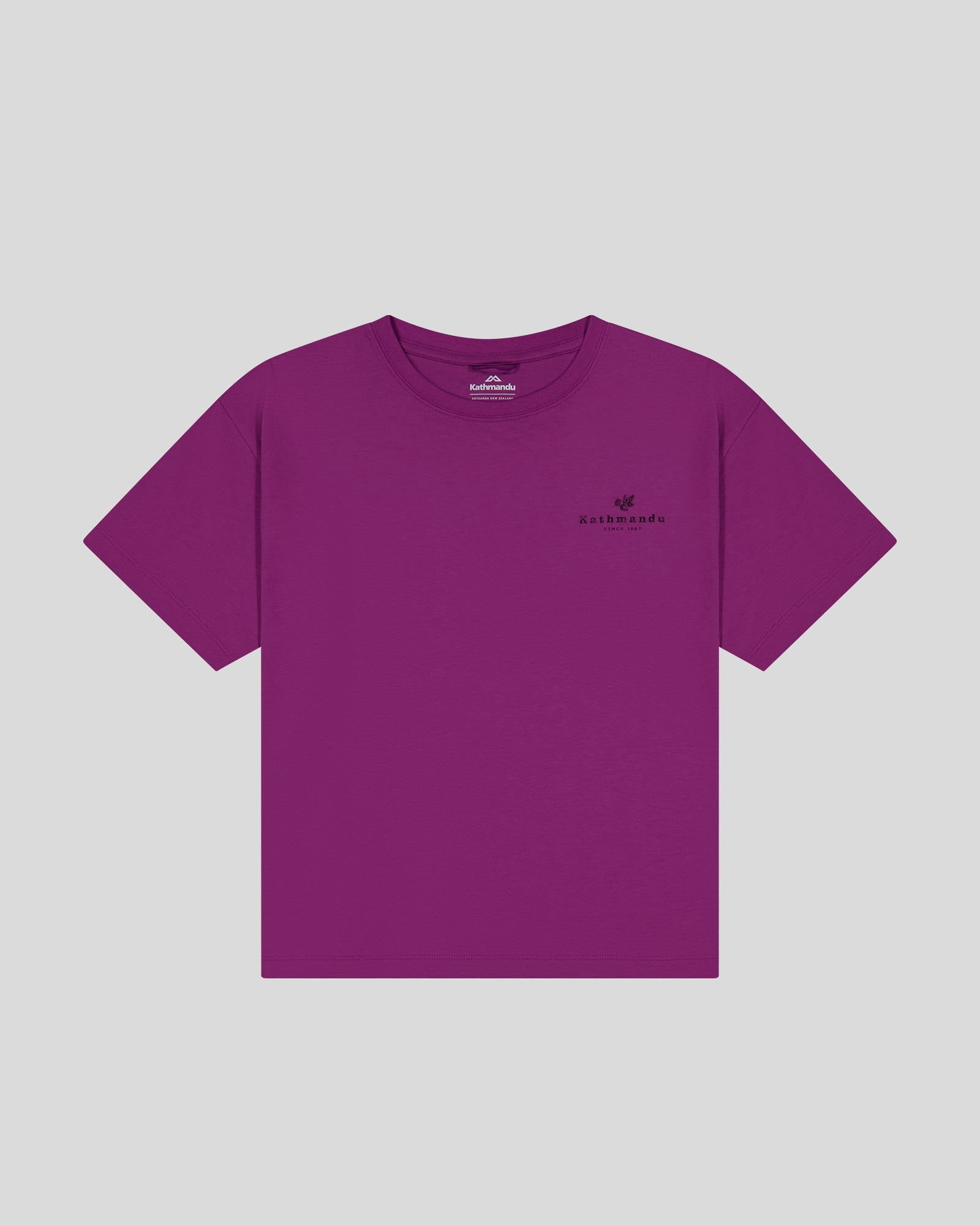 Women??s Trail Treasure Organic Cotton T-Shirt - Washed Berry Hypoallergenic Fibers