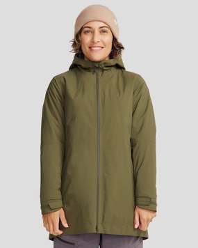 Comfy Essentials Anti Pilling Women's Trailhead 2L novaLOFT Rain Parka - Light Moss