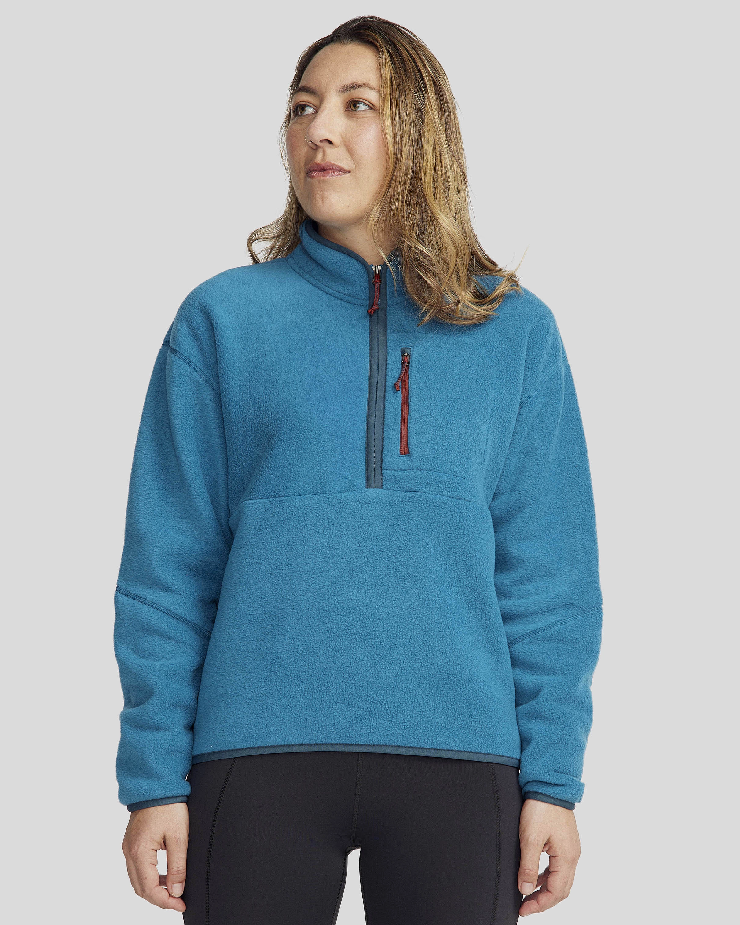 Women's Trailhead Fleece 1/4 Zip Pullover - Dark Eddy Stylish Knit Layer Knitted Look