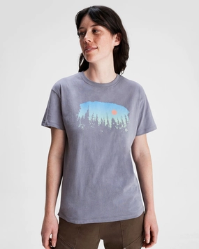 Cozy Essentials All Purpose Wear Women's Tree Line Organic Cotton T-shirt - Dark Haze