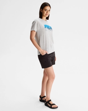 Chic Comfort Wear Women's Tree Line Organic Cotton T-shirt - Light Grey Marle