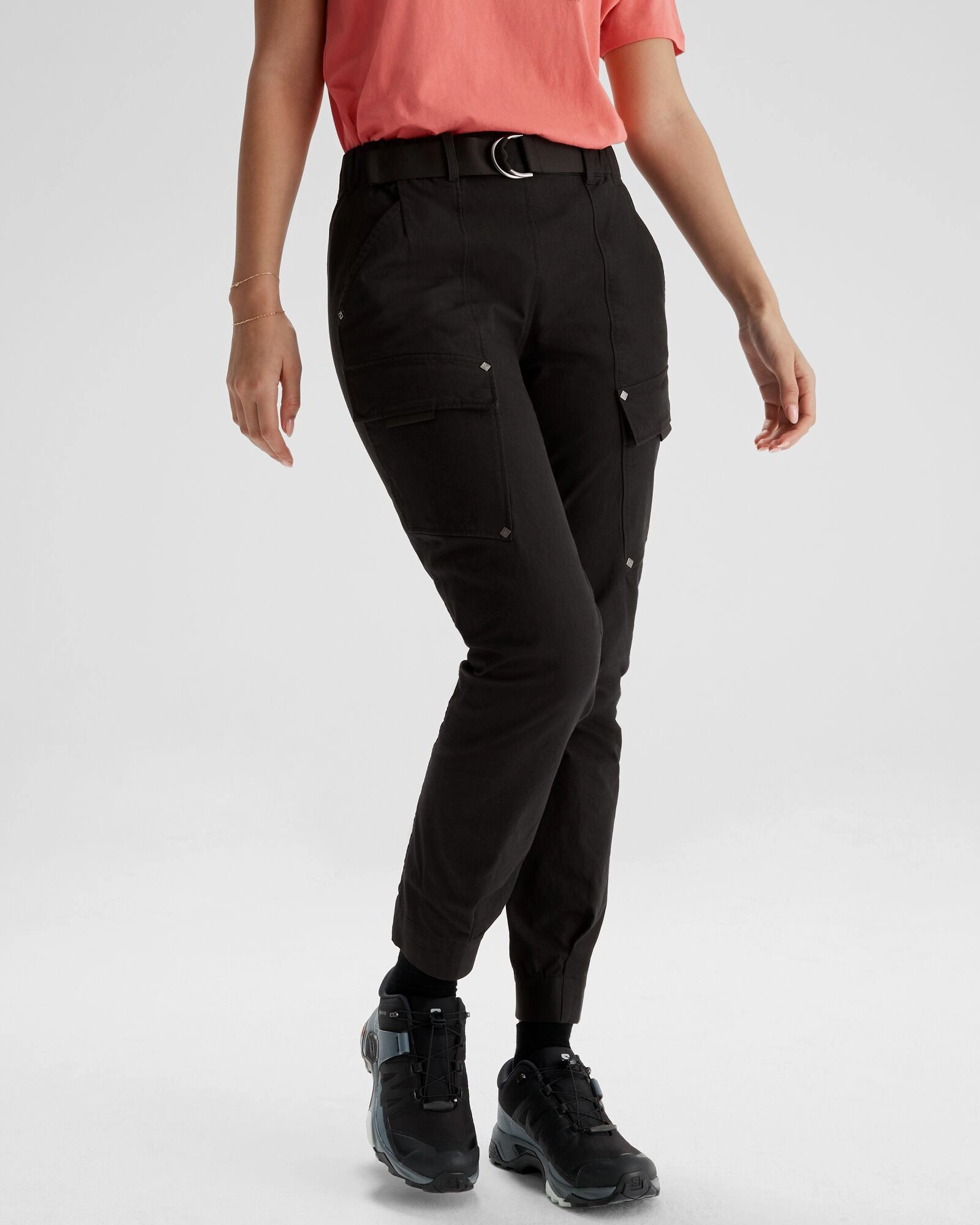 Breathable Comfort Fit Distressed finish Women's Vander Cargo Pants - Black