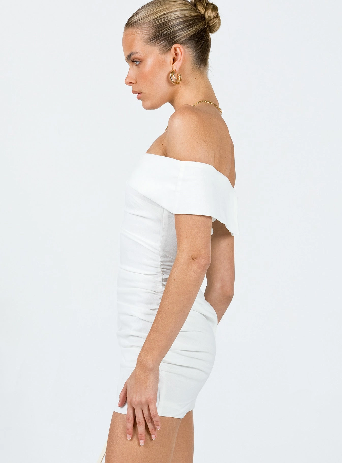 Marcia Mini Dress White Office Layer Fashionable Fit