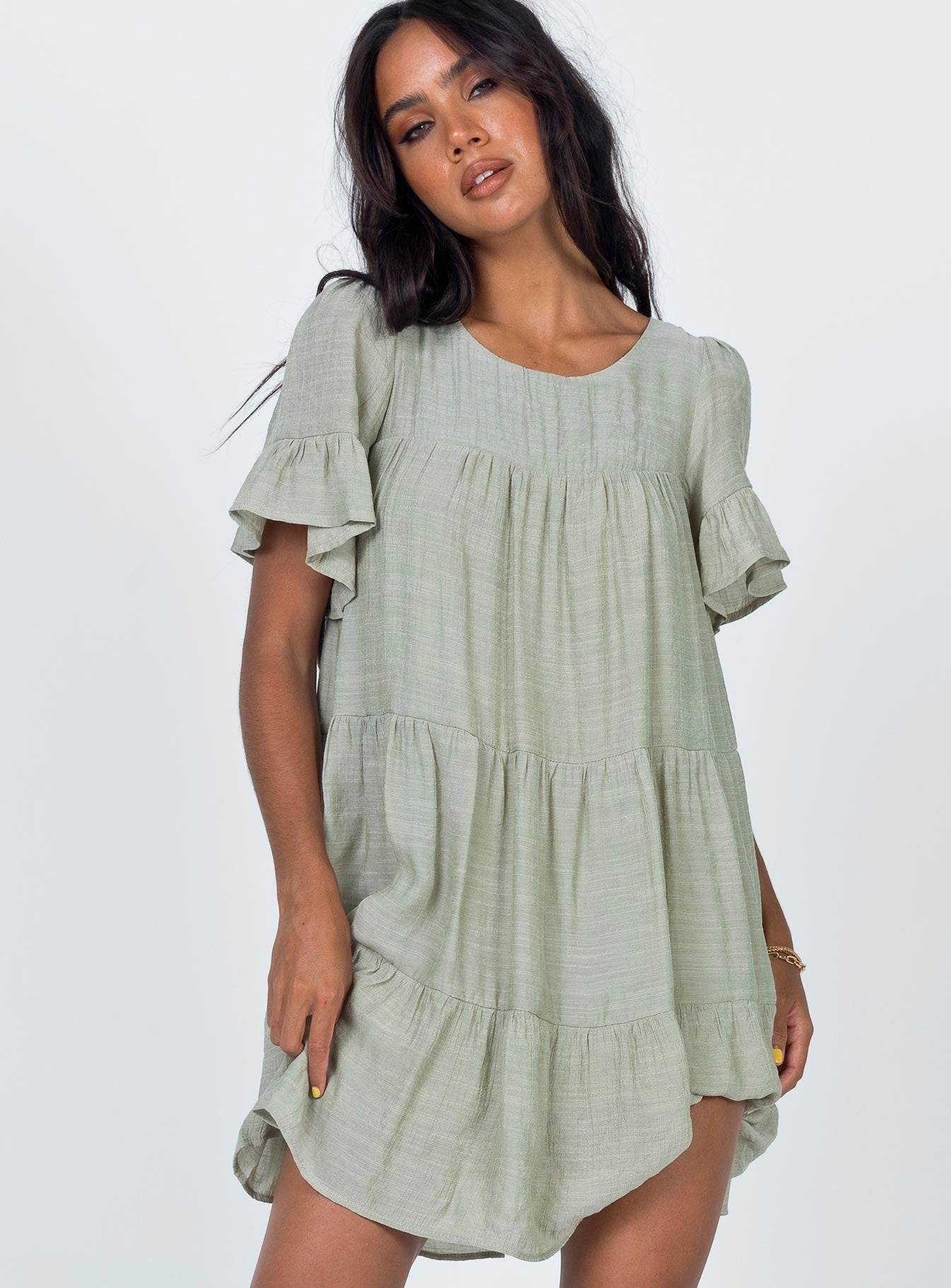 Miami Mini Dress Sage Sporty Look