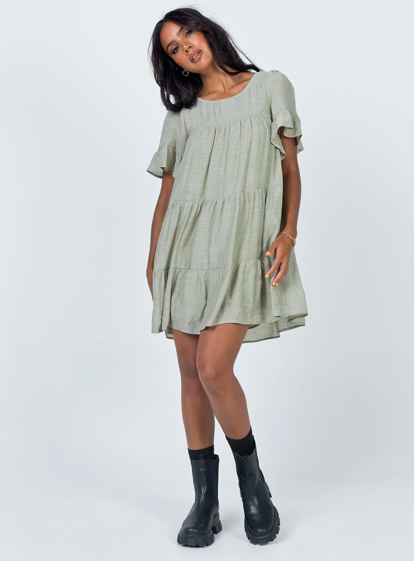 Miami Mini Dress Sage Form Fitting
