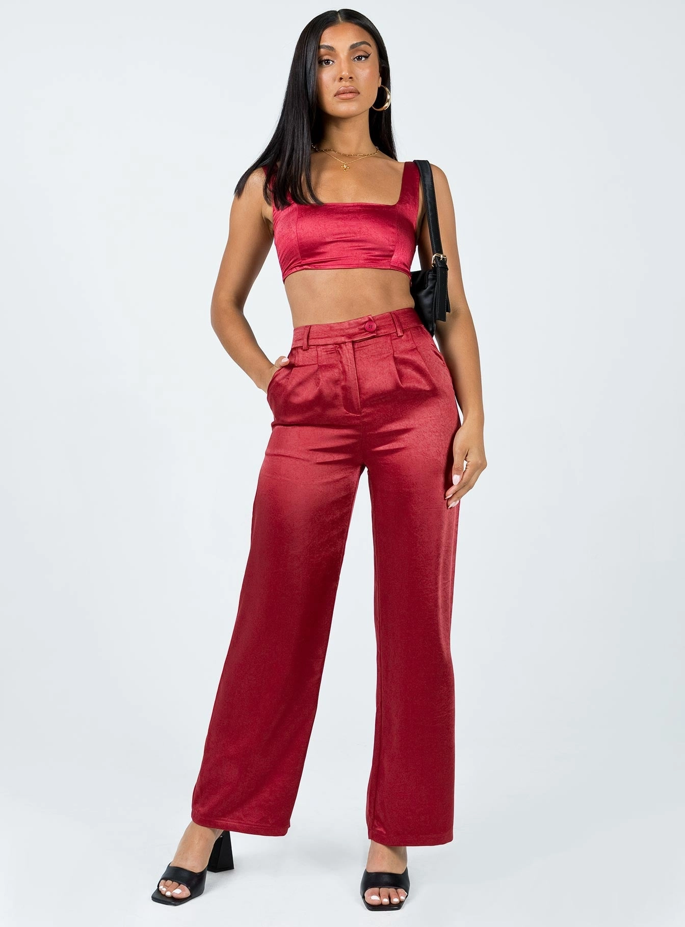 Windproof Design Trendy Appeal Huxley Satin Set Burgundy