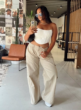 Motel Hansa Trouser Panama Ecru Practical Look Casual Layering
