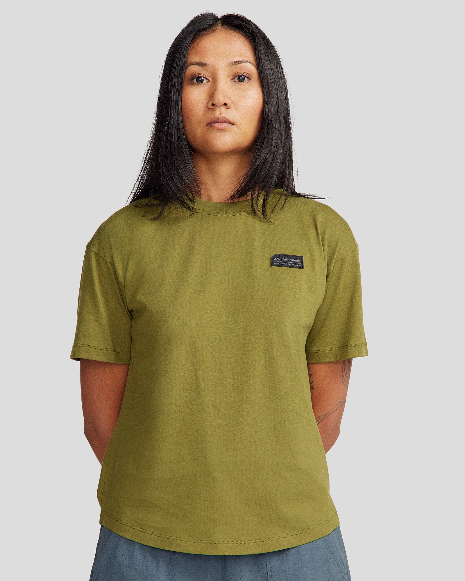 Women's Logo Organic Cotton T-shirt - Dark Fern Everyday Fashion Look Modern Simplicity