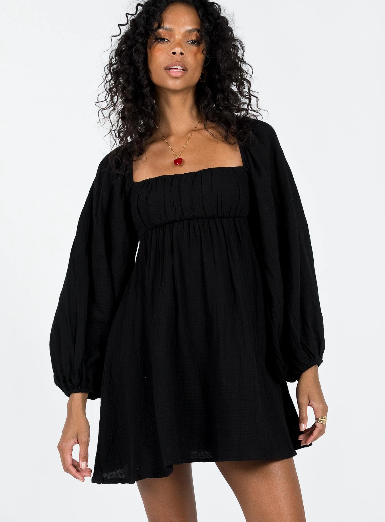 Let's Dance Mini Long Sleeve Dress Black Fashion Look Golden Scene