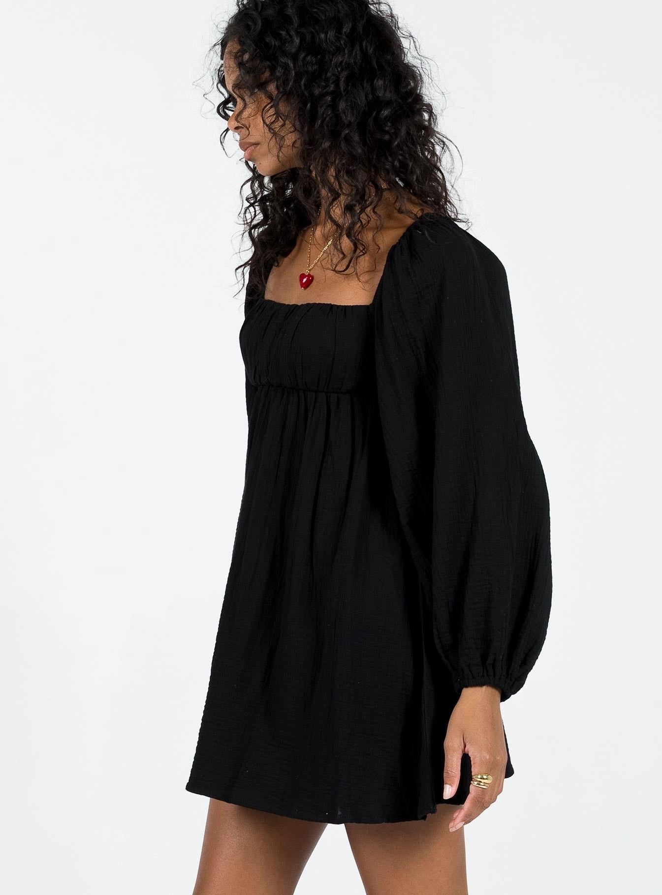 Urban Cool Let's Dance Mini Long Sleeve Dress Black