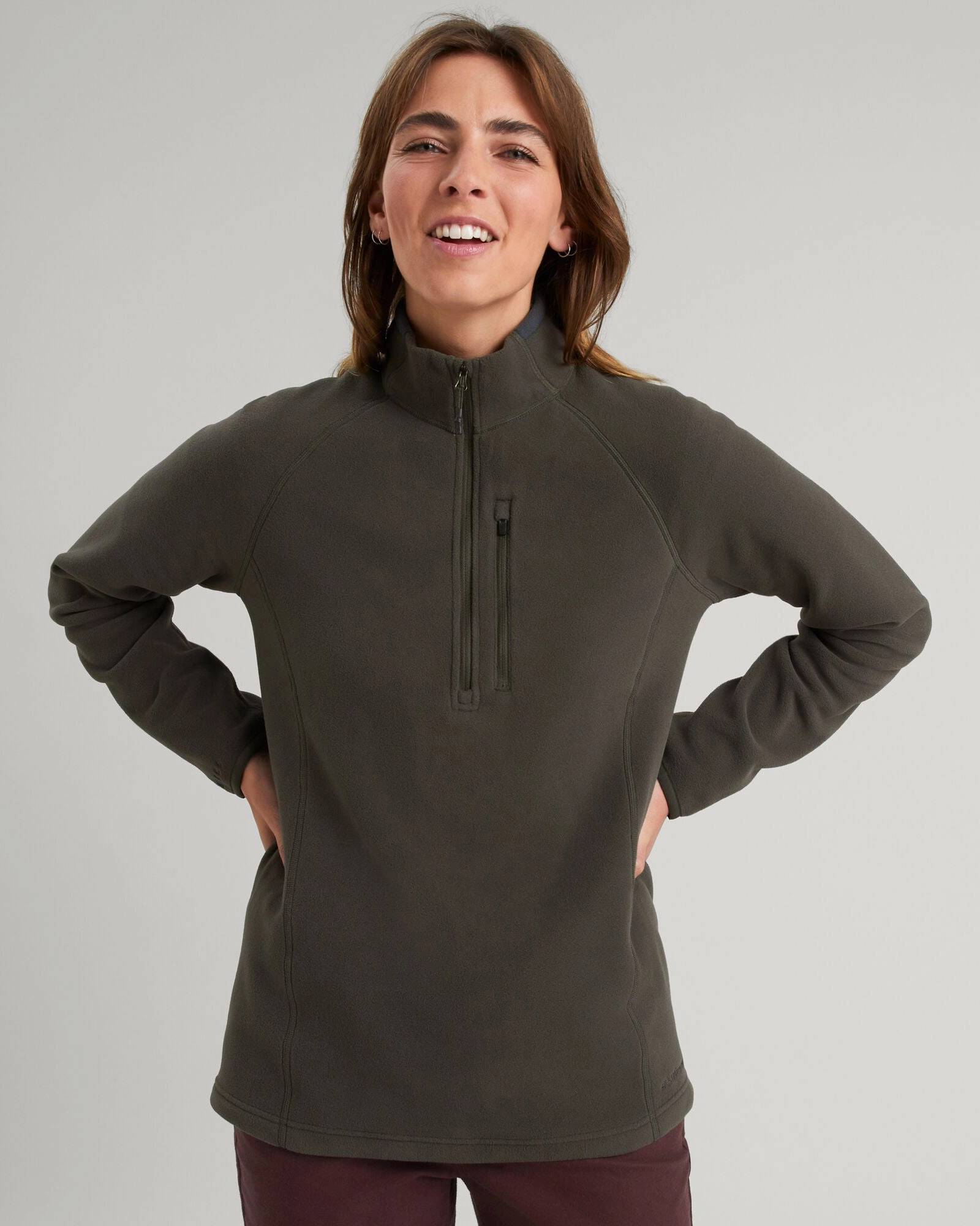 Women's Ridge 100 PrimaLoft Bio Pullover - Dark Moss Chilly Day Knitwear Cozy Stretch Fit