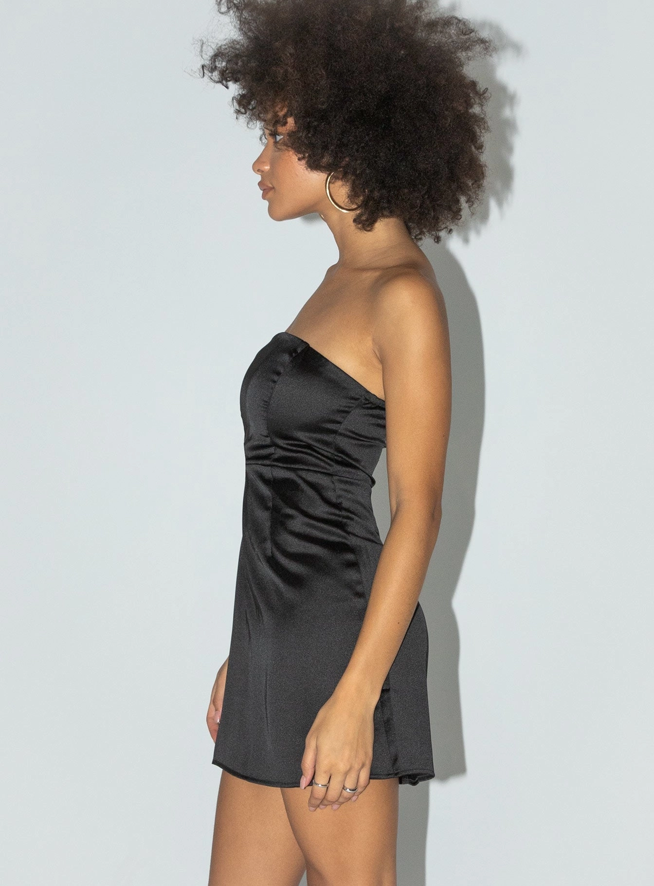 Grass Soft Luca Strapless Mini Dress Black