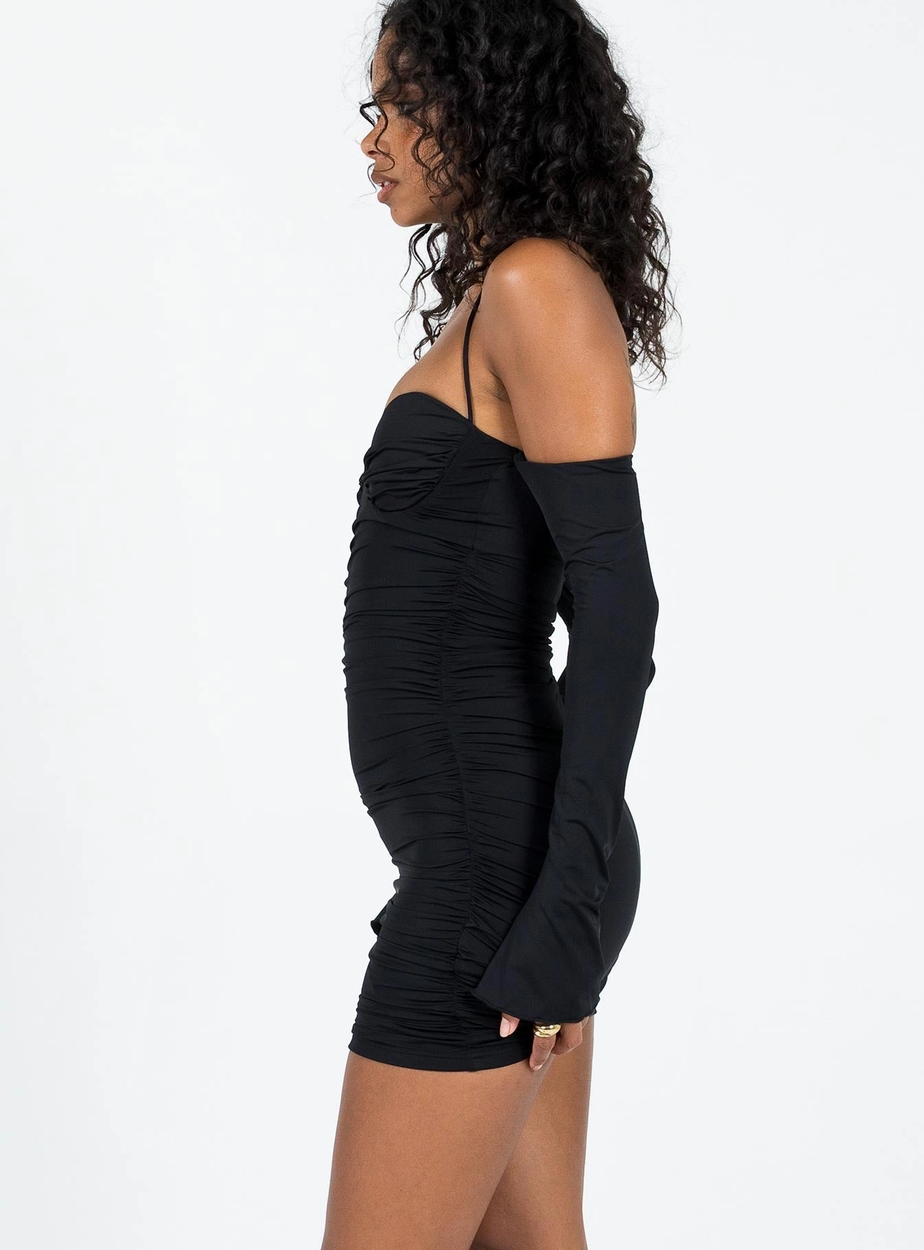 City Casual Elegant Line Wyona Mini Dress Black