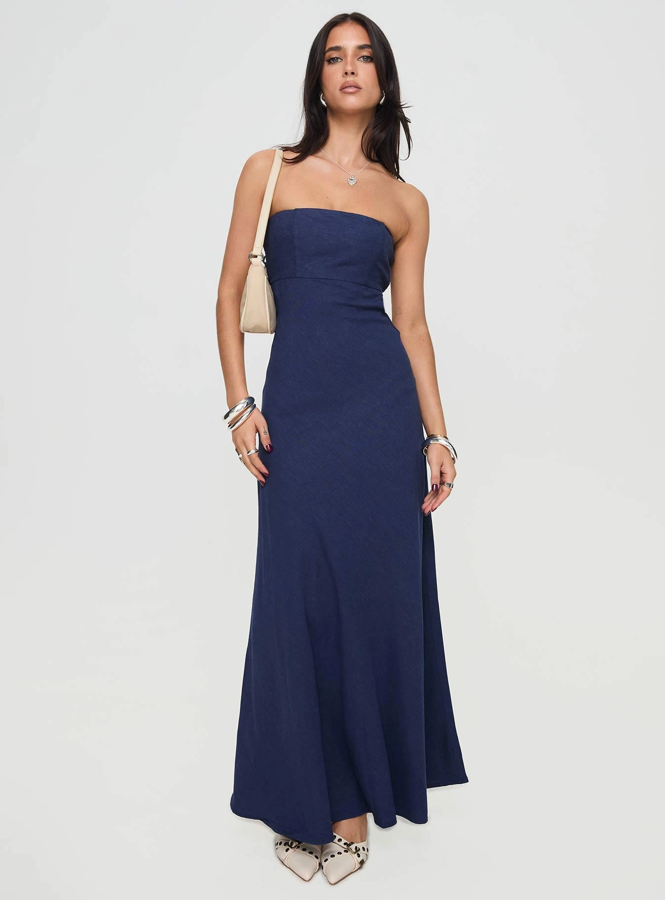 Yahir Strapless Maxi Dress Navy Countryside-Style