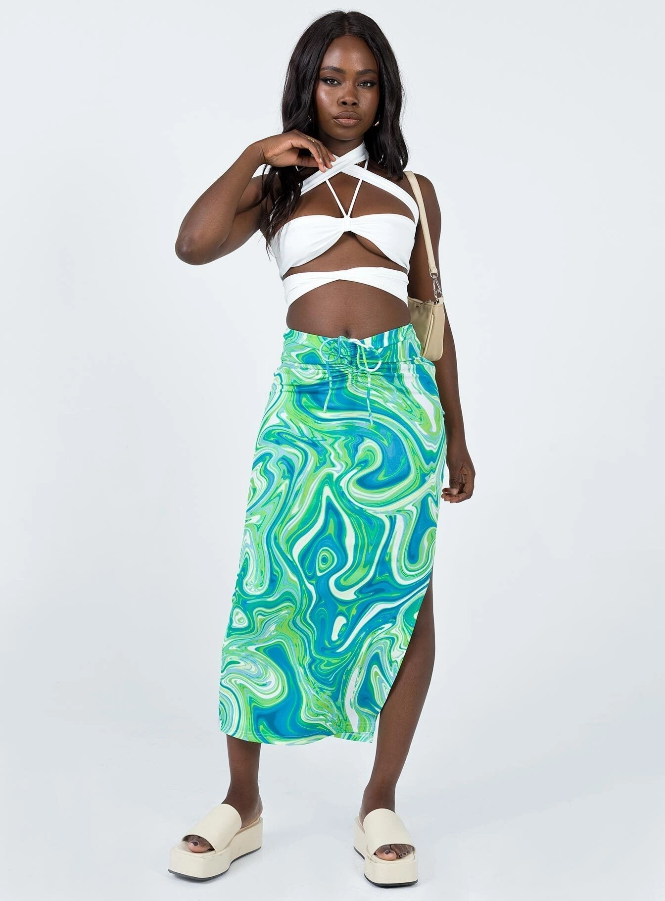 Chic Fit Yelena Midi Skirt Green