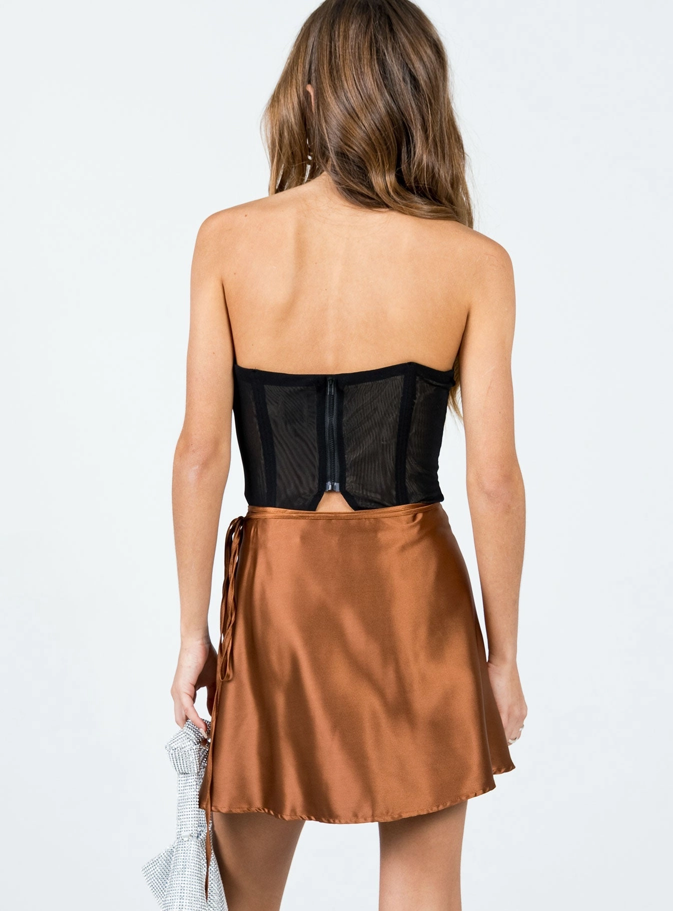 Tonal Look Skylar Mini Skirt Brown