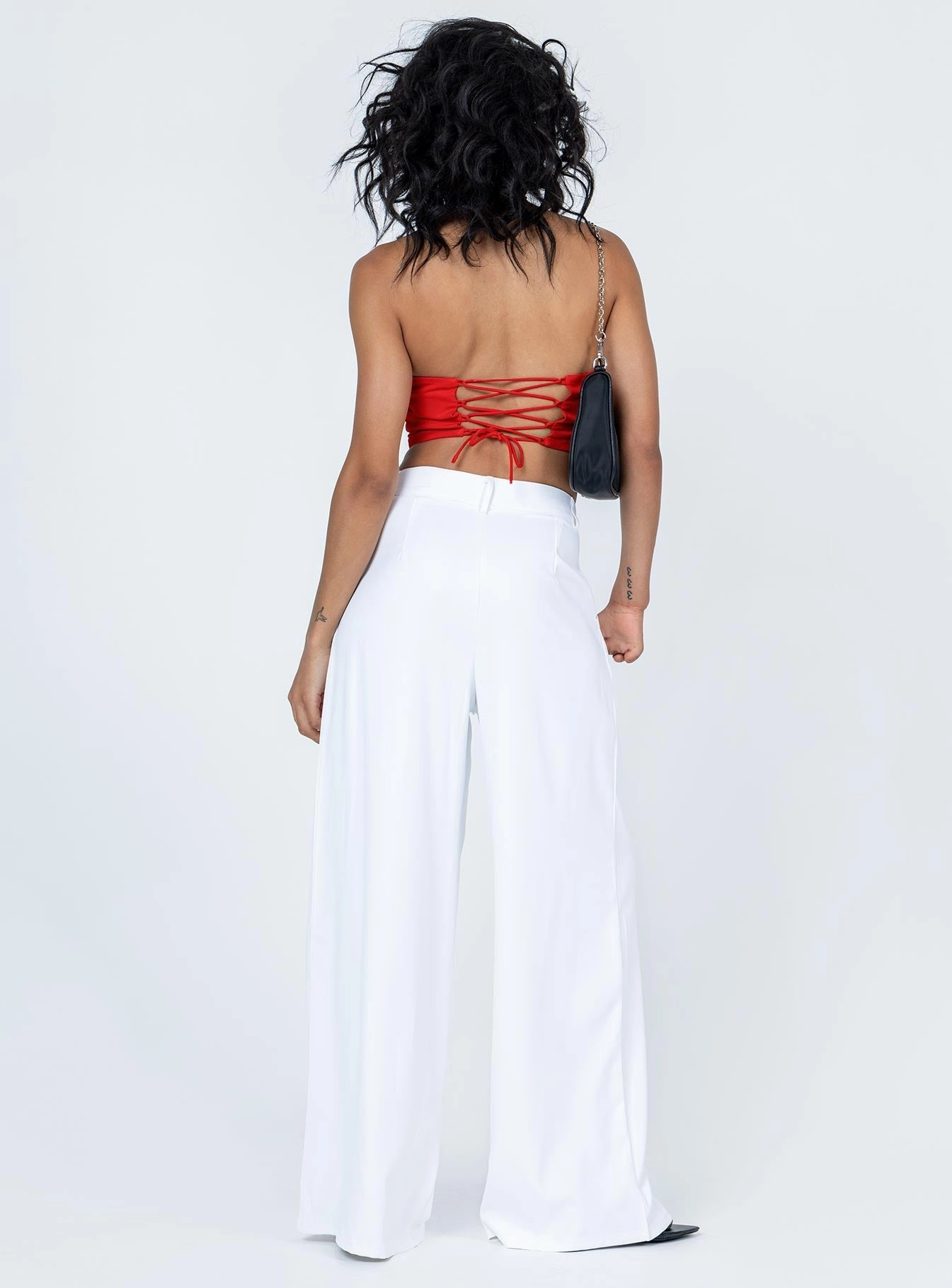 Yvette Pants White Basic Look Comfy Waist