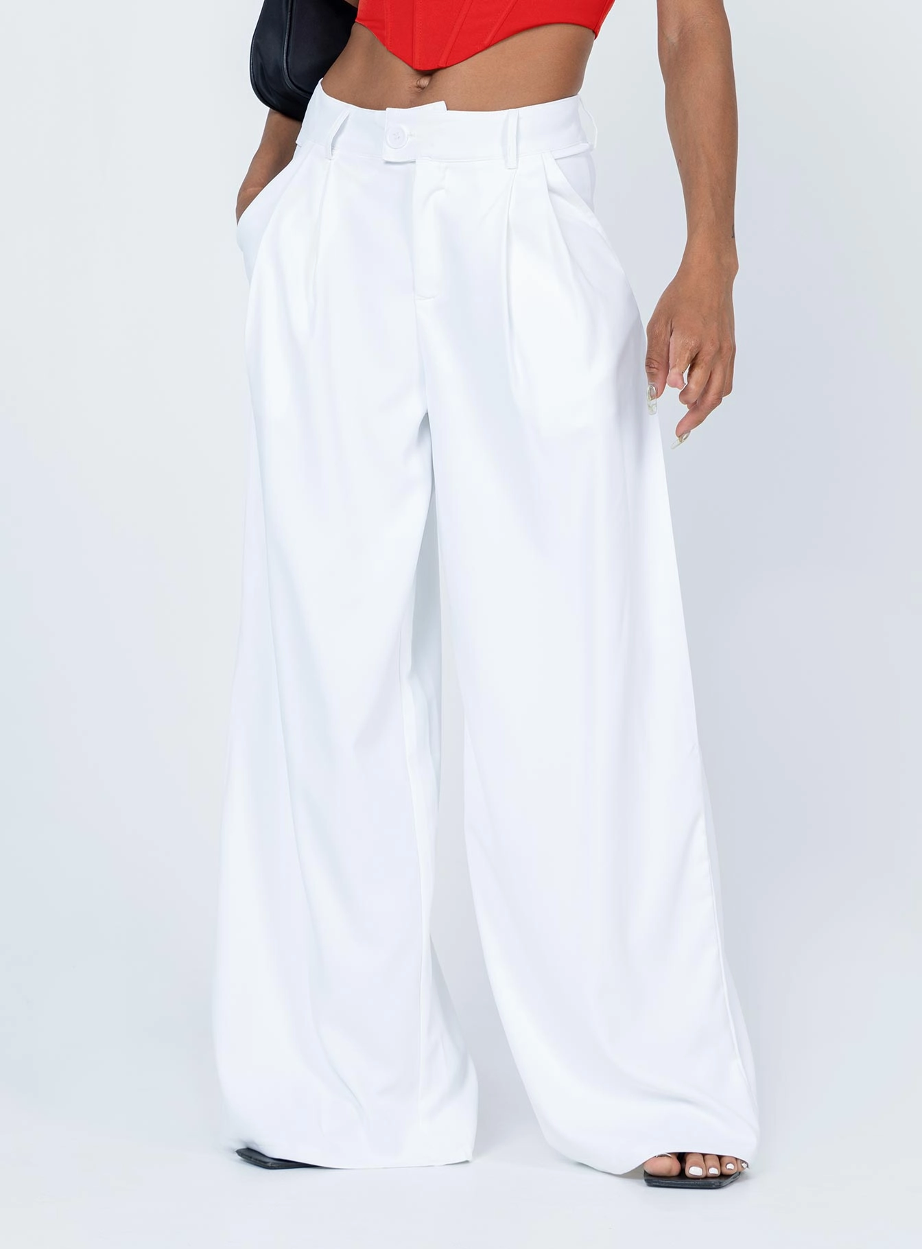 Flexible Knees No Bunching Yvette Pants White
