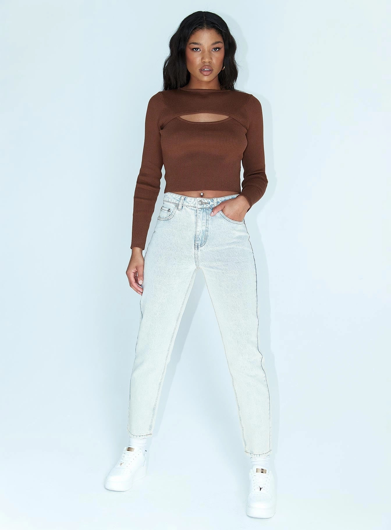 Stylish Vibrant Zaiden Straight Leg Jeans Light Blue Wash Denim
