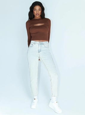 Zaiden Straight Leg Jeans Light Blue Wash Denim Subtle Detail Affordable Fashion Lover