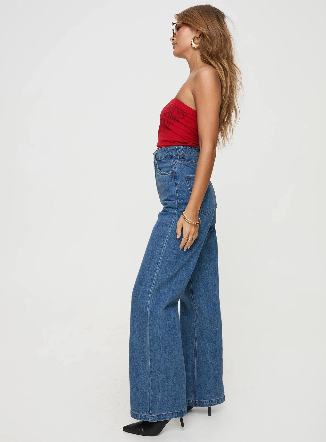 Zephee High Rise Wide Leg Jeans Light Wash Petite Travel Ready