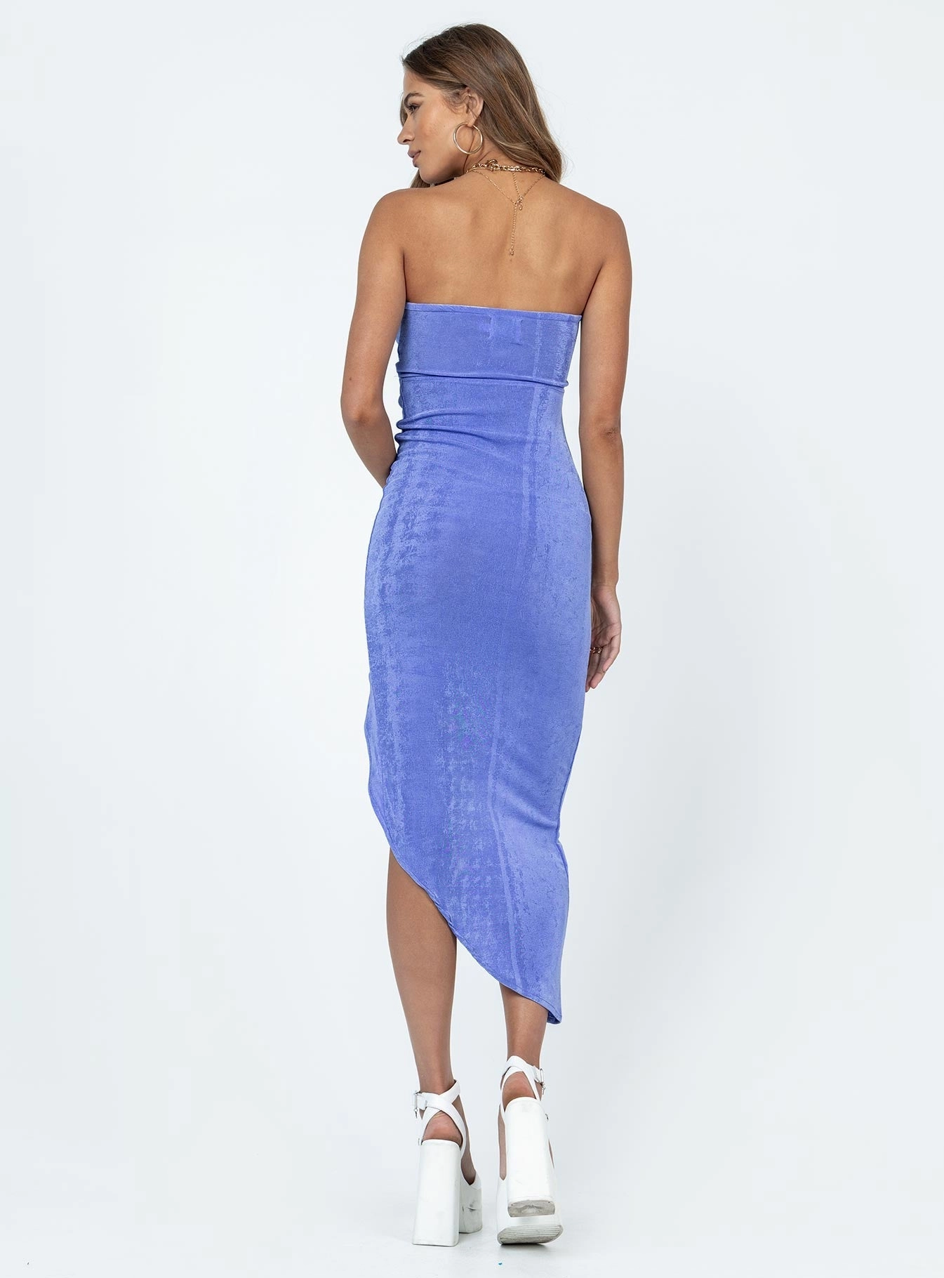 Beadwork Natural Light Zeta Midi Dress Blue