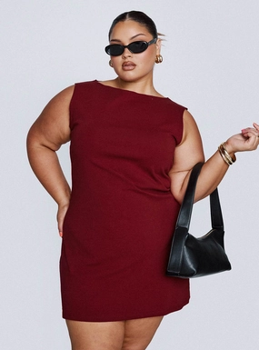 Zimmie Mini Dress Burgundy Curve Travel Ready Cocktail-Party