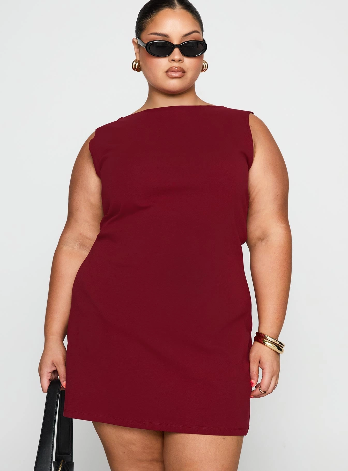 Zimmie Mini Dress Burgundy Curve Soft Movement Light Outfit