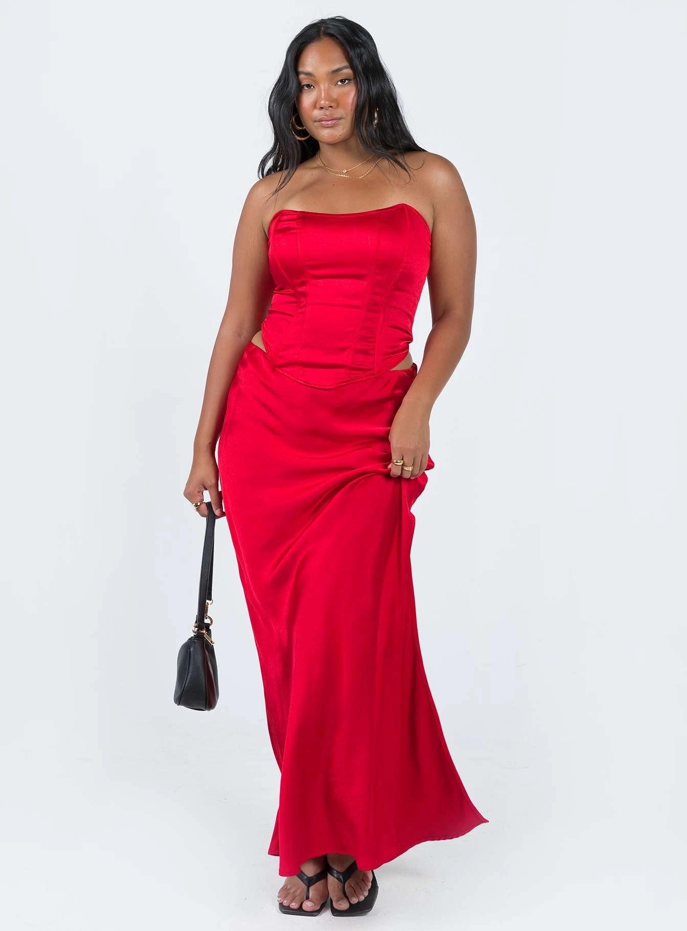 Zinny Set Red Soft Outfit Print Mix