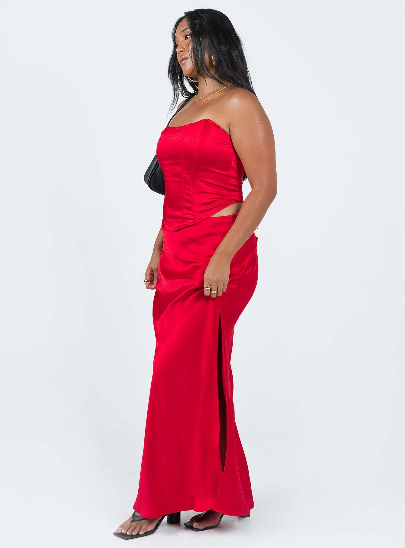 Romantic Vibe Glossy Texture Zinny Set Red