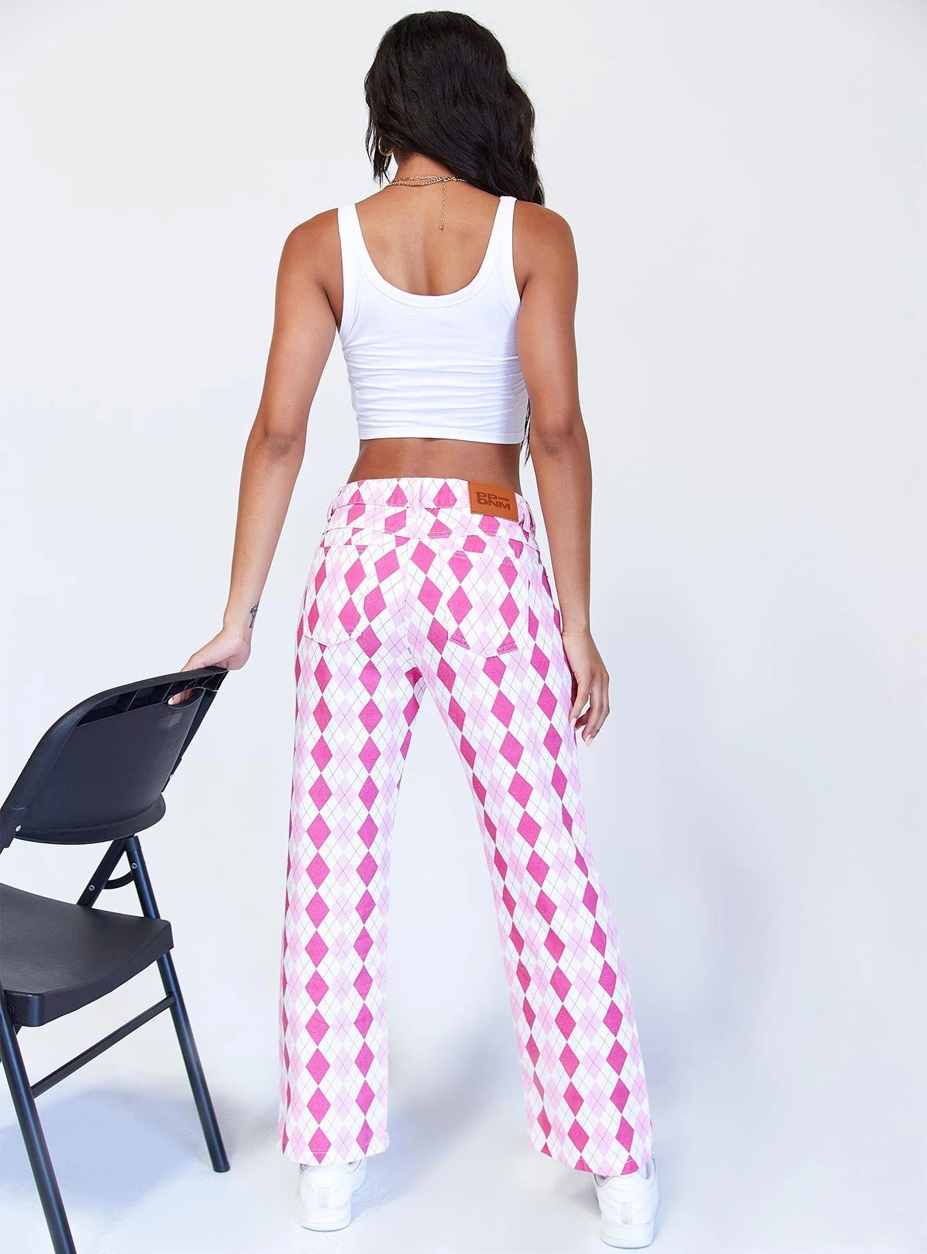 Customizable length Zoey Argyle Straight Leg Pant Pink
